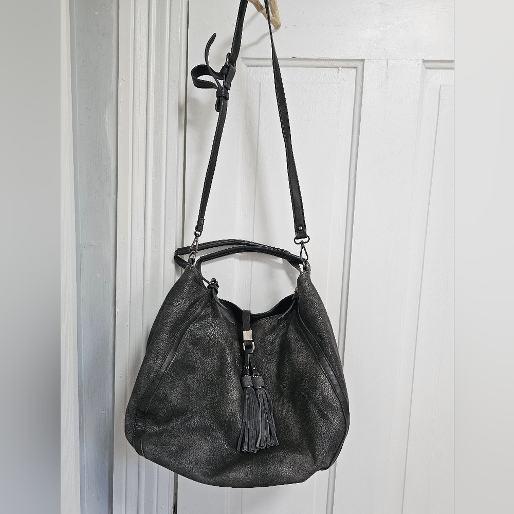 Moda Luxe Gray Leather Bag